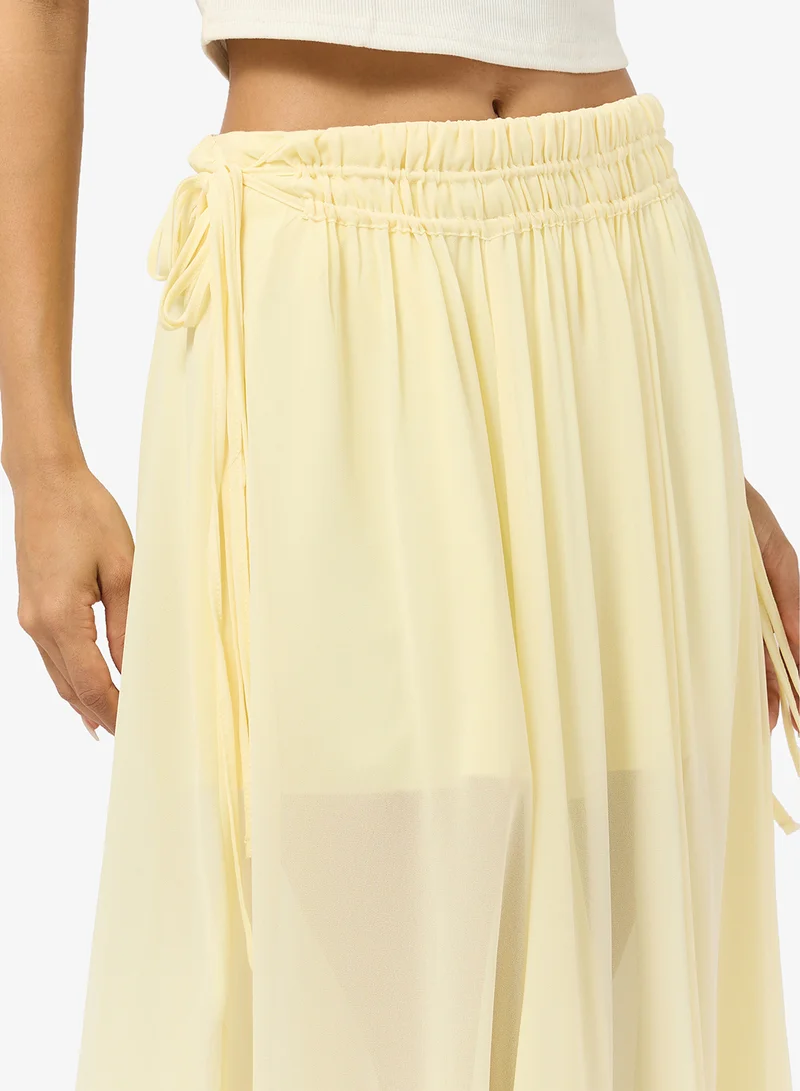Ginger  Pleated Assymetric Midi Skirt for Women | Best Price UAE